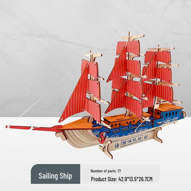 Wooden 3D Military Puzzle Model - Educational DIY Toy for Boys