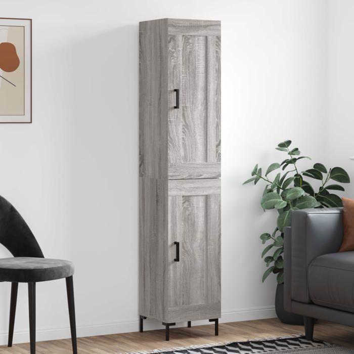 Buffet haut - Maison Exclusive - Sonoma gris - Bois d'ingénierie - 34,5x34x180 cm