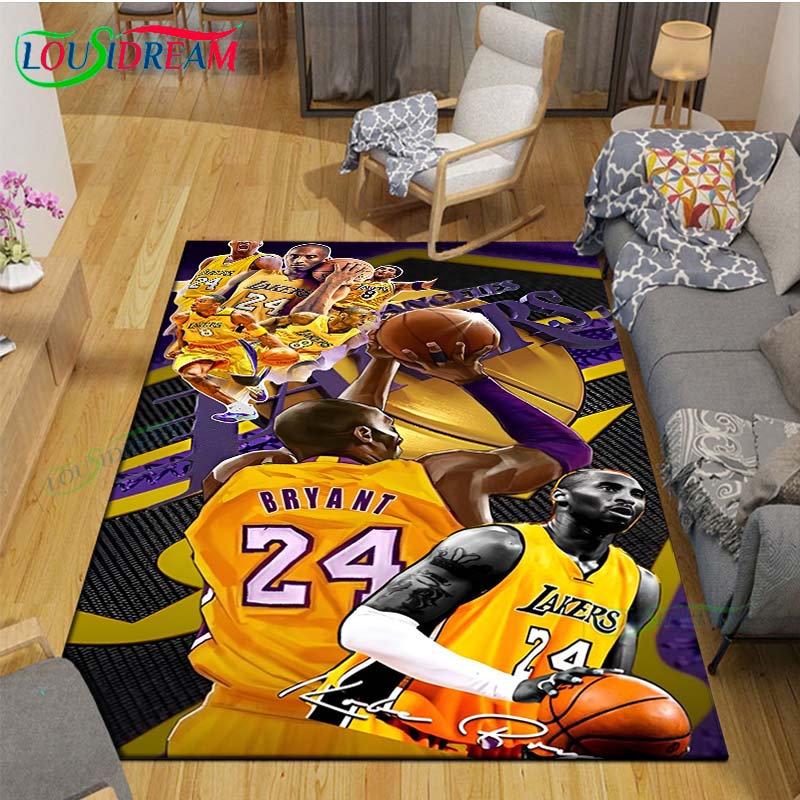 Basketball Star L-LeBron J-James K-Kobe Printed Carpet Outdoor Rug Area Rug Non-slip Carpet Bedroom Decor Carpet for Room Gift