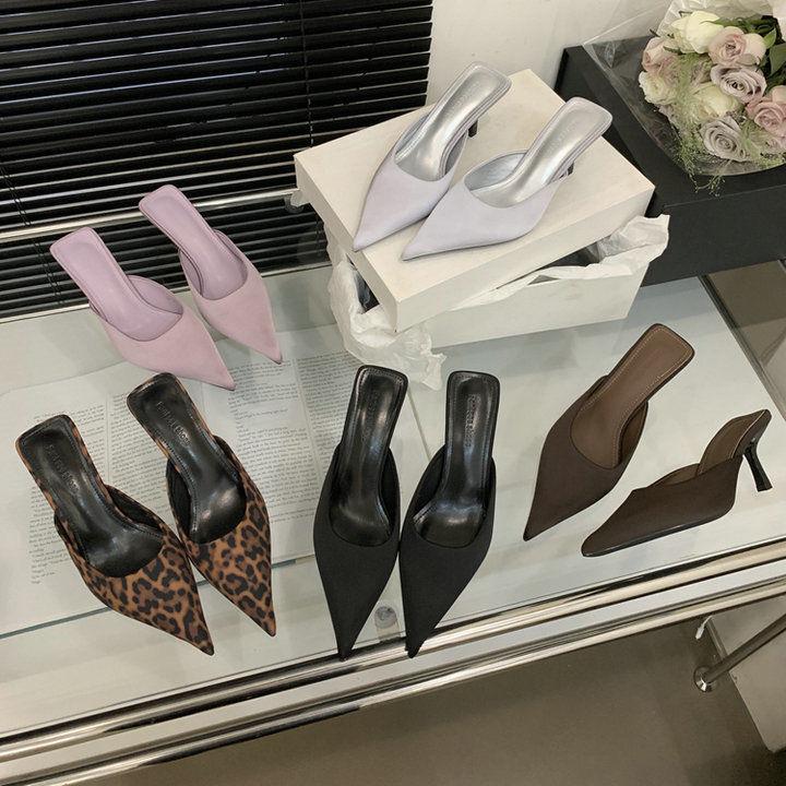 

Ретро нишевая коричневая атласная сумка голова и полутапочки женская летняя одежда ленивые люди с острым носком толстый каблук туфли Мюли 40 коричневый