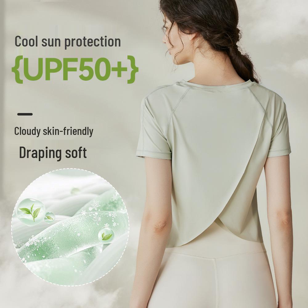 

Women s UPF50+ Quick-Dry Breathable Sun Protection Fitness T-Shirt M