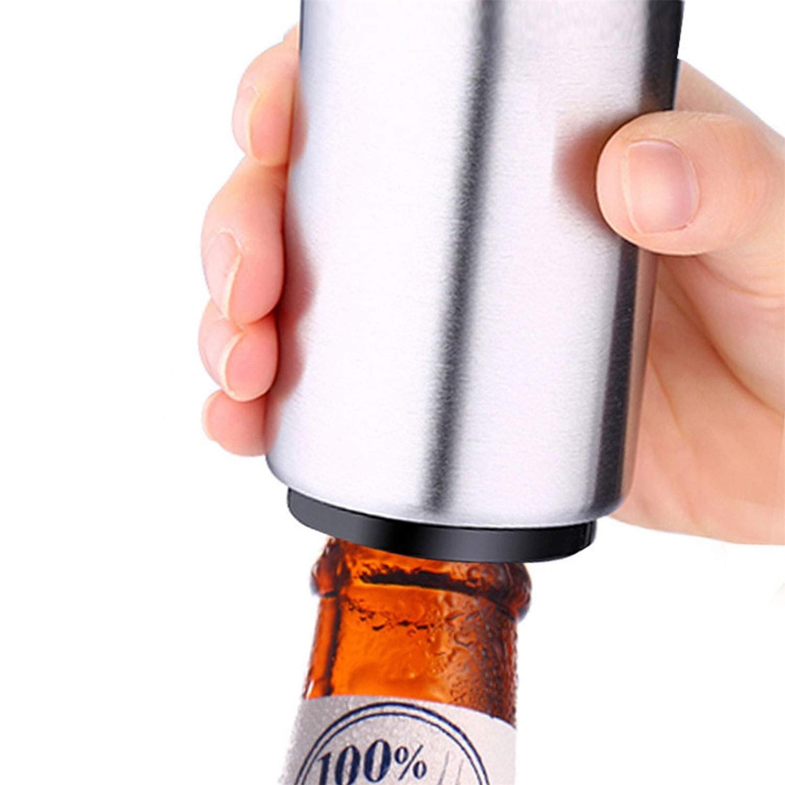 Stainless Steel Bottle Opener Automatic Push Down Beer Bar Cap Opening Tool