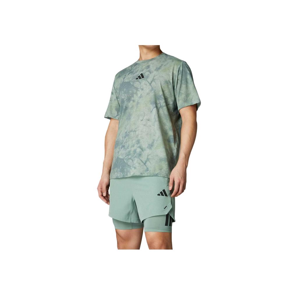 Adidas Power Graphic Comfortable Versatile Simple Fashion Short Sleeve T-Shirt Men Tops Green JP3343