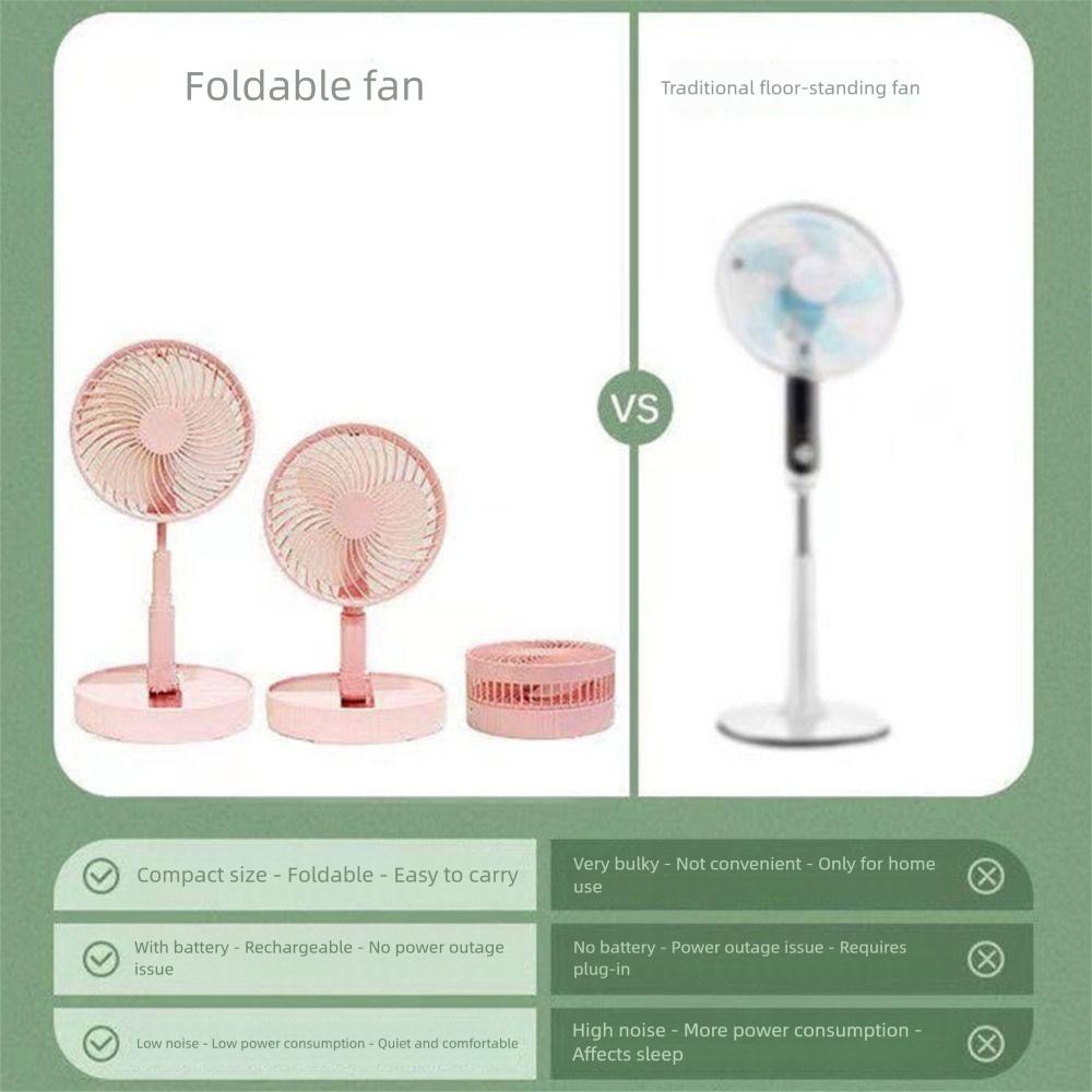 24H Long Battery Life Telescopic Electric Fan Air Conditioner Cooling Fan  For Office Bedroom