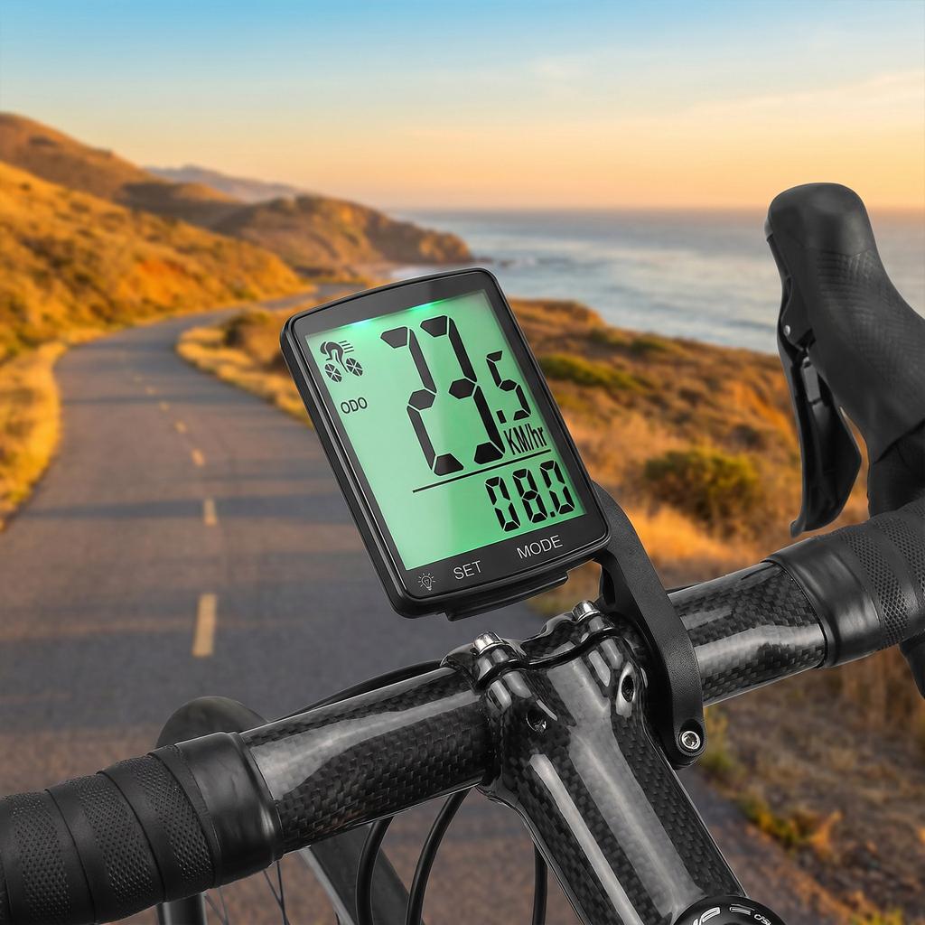 Wireless Bike Computer Bicycle Speedometer Odometer Large LCD Screen Multifunctional Cycling Accessories Accurate Bike Mileage2