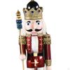 14.96inch Wooden Nutcracker Ornament Puppet Toy for Living Room Desktop Party Decor