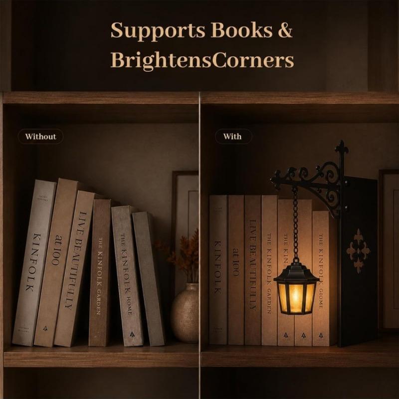 Gotischer Buchständer mit Hängelaterne, Atmosphärische Lampe für die Bibliothek, Dekorative Souvenir für Lesebegeisterte