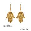 Dawapara Hamsa Hand Dangle Earrings Filigree Evil Eye Fatima Hand Evil Eye Pendant Stainless Steel Je Jewelry