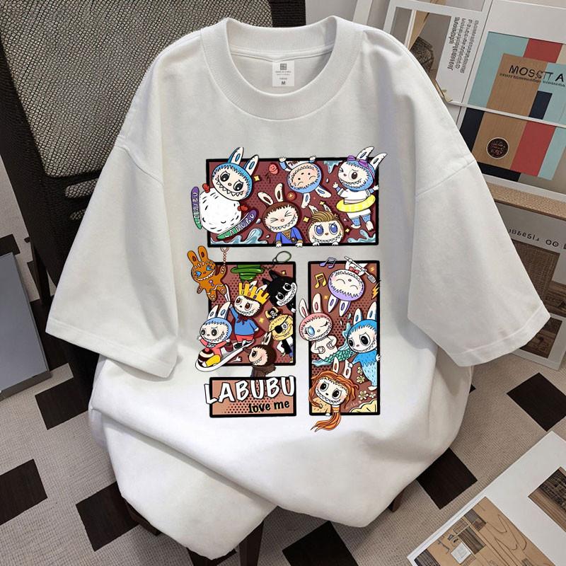 

New LABUBU printed short-sleeved T-shirt fashion top loose casual unisex S