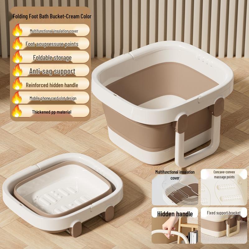 Compact Foldable Foot Bath with Massage & Calf Fumigation Basin