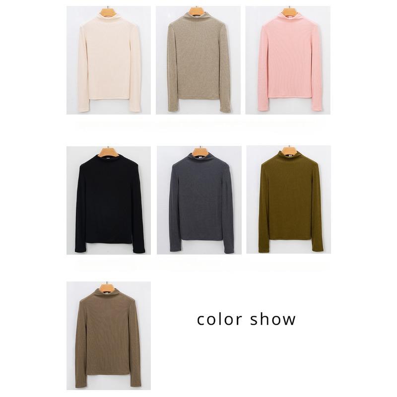 Nouă primăvară, vară, toamnă, cu gât rotund, cu mânecă lungă, tricou simplu, de înaltă calitate, pentru femei, tricouri de bază elastice, topuri casual pentru femei, tricou subțire