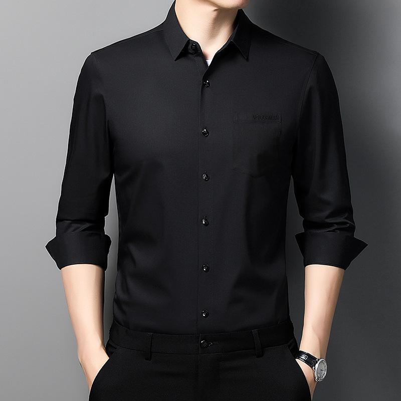 

Рубашка с длинным рукавом мужская весна и осень новая молодежная и среднего возраста повседневная модная мужская рубашка с тонким карманом M