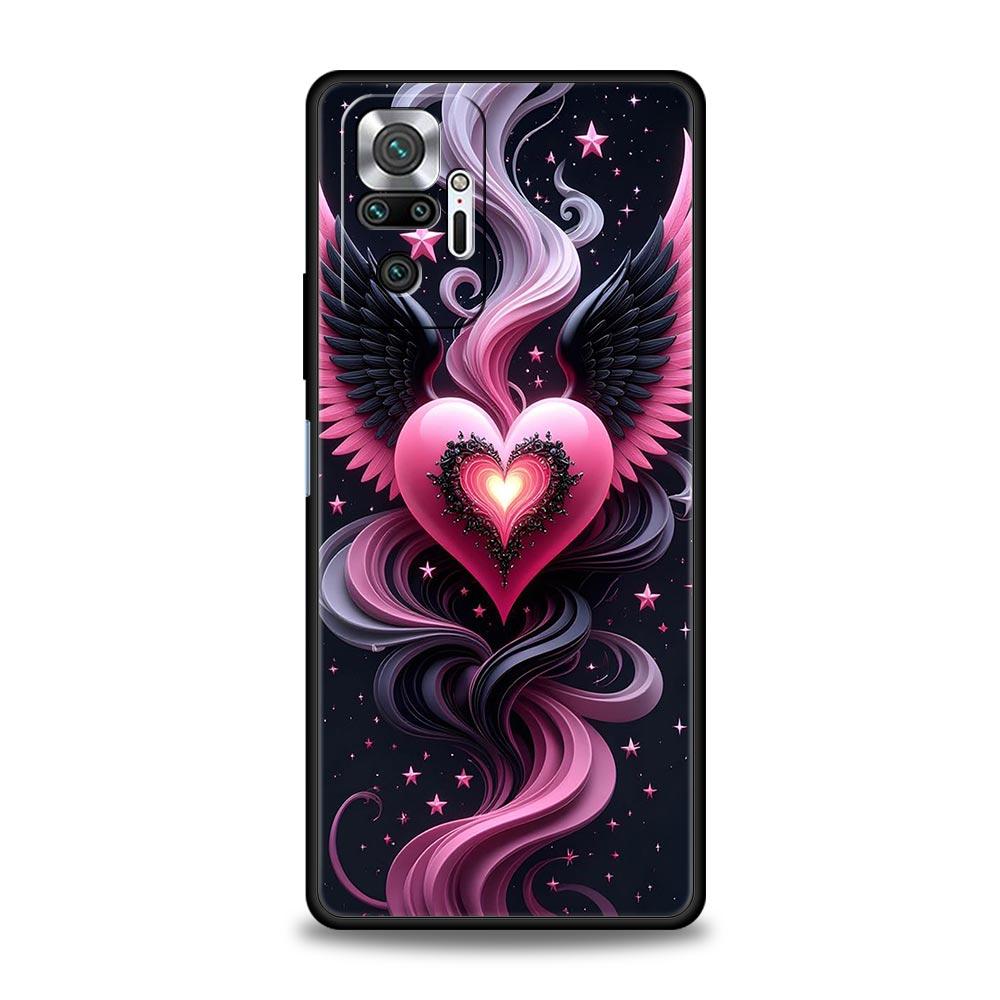 Colored Love Heart Printed Phone Case Cover for Redmi 14C 10C Note 15 14 13 12 10 11 K40 Pro Plus 5G Shockproof Soft TPU Shell