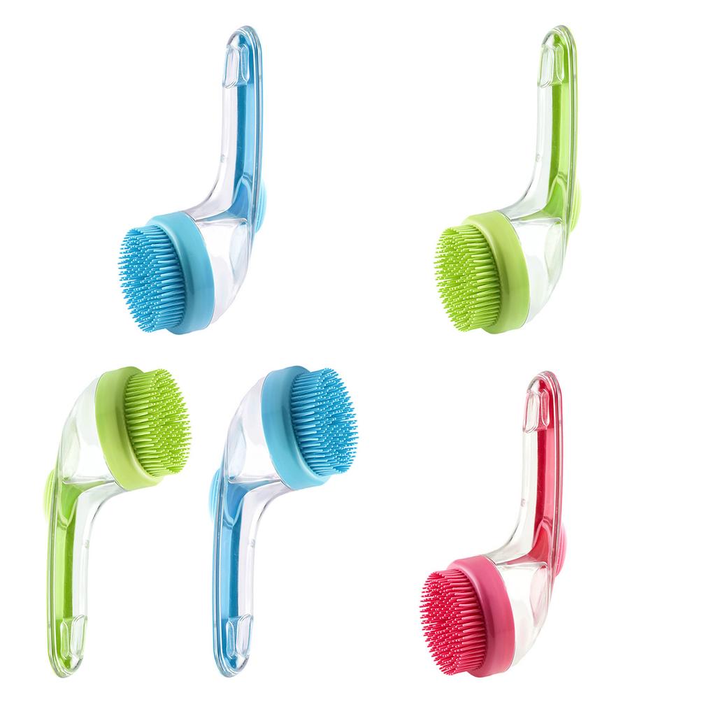 2 in 1 Pet Bath Brush W/ Shampoo Dispenser Dog Bath Brush Pet Grooming Bath Massage Brush for Long Short Haired Dogs Cats Shower