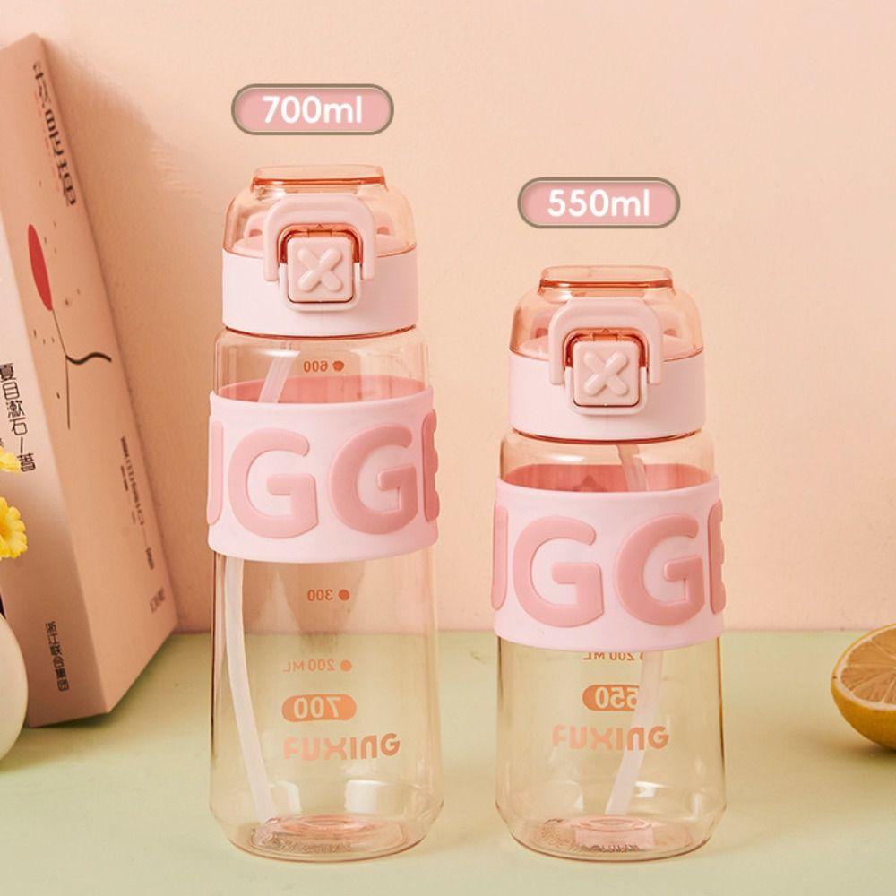 

Cute Straw Water Cup Plastic Tea Kettle Drinkware Water Bottle School L зелений