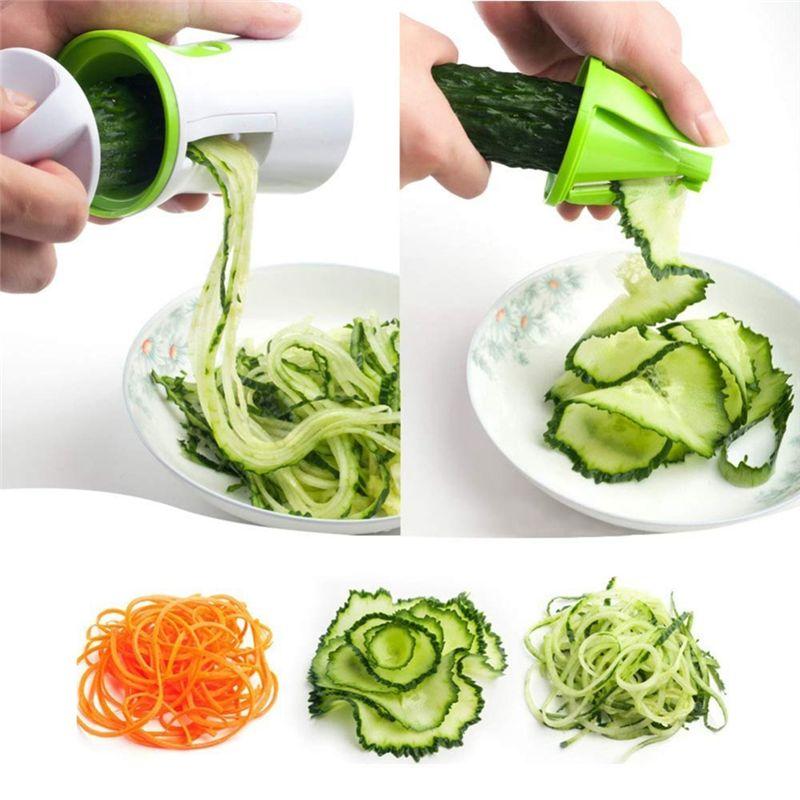 ABIY Food Slicer Heavy Duty Spiralizer Vegetables Slicer Pasta Noodle Spaghetti Maker Cutter 2Pc