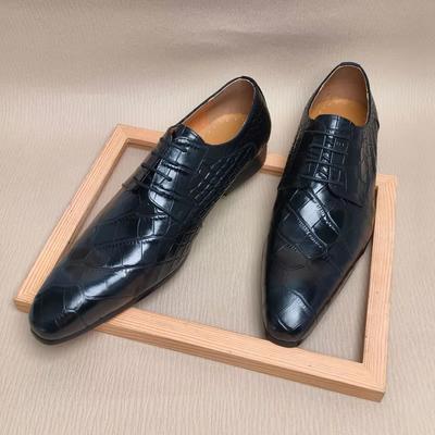 Fashion Handcrafted Leather Men Shoes New Trend Printing Business Office Wedding Retro Style Dress Shoe Genuine Cow Leather Best Quality
