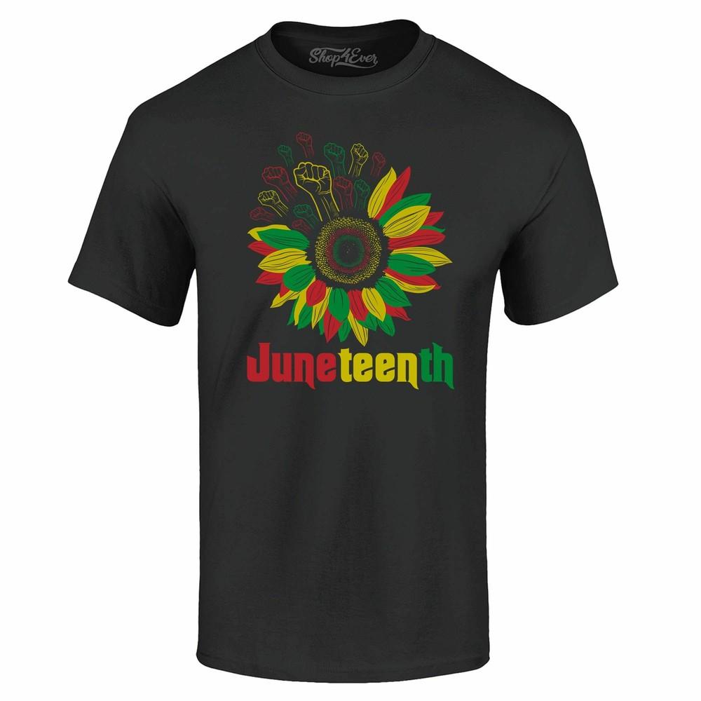 

Juneteenth Black Fist Flower Power June 19 T-shirt Juneteenth Shirts XL
