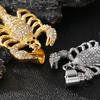 Full Zirconia Big Scorpion Pendant Necklace For Men Women Hip Hop Stainless Steel Trendy Jewelry Golden Animal Accessories Gift