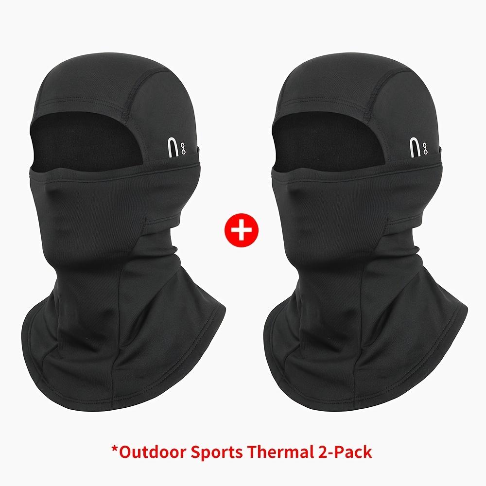 2PC Winter Fleece Balaclava Set for Men and Women, Motorcycle Cycling Skiing Full Face Mask and Neck Cover, High Stretch Fabric