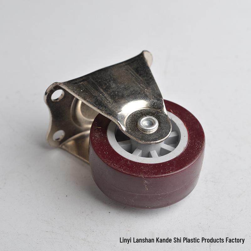 Red Polyurethane Furniture Wheel, Purple Leather Universal Casters, Lightweight Fixed and Directional Wheels