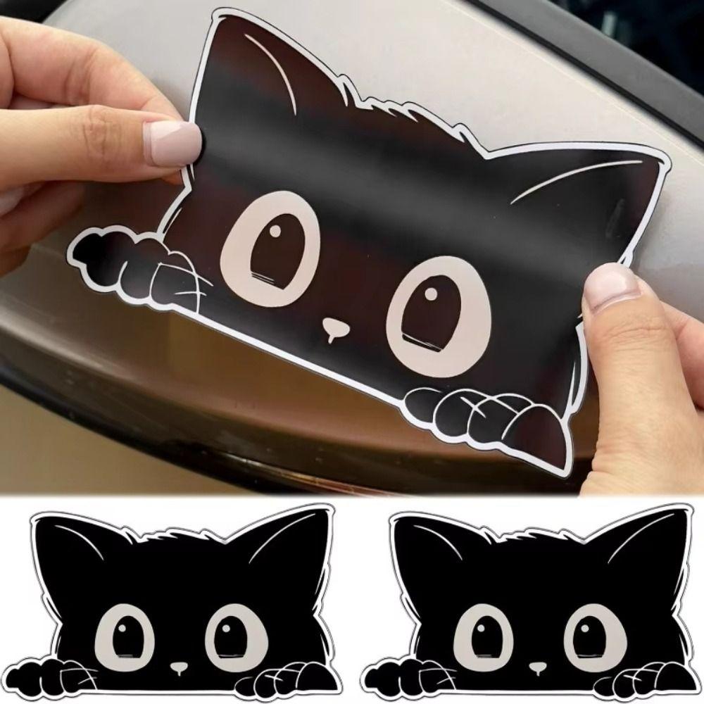 10pcs Peek-a-Boo Car Window Decals Black Funny Kitty Decals Car Styling Cover  Laptop