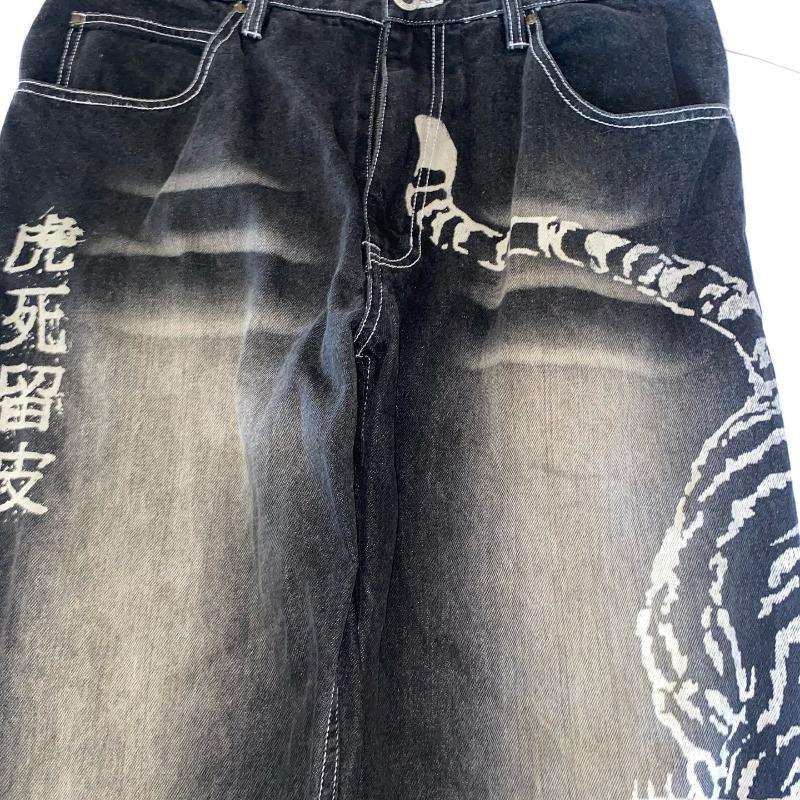 STREETRICH Fashion New Oversized Pattern Printing Baggy Jeans Men Y2K Street Vintage Rock Casual Straight High Waist Wide Leg Trousers