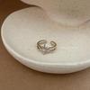Korean Style Gold Zircon Butterfly Star Moon Adjustable Ring for Women - Exquisite High-End Design