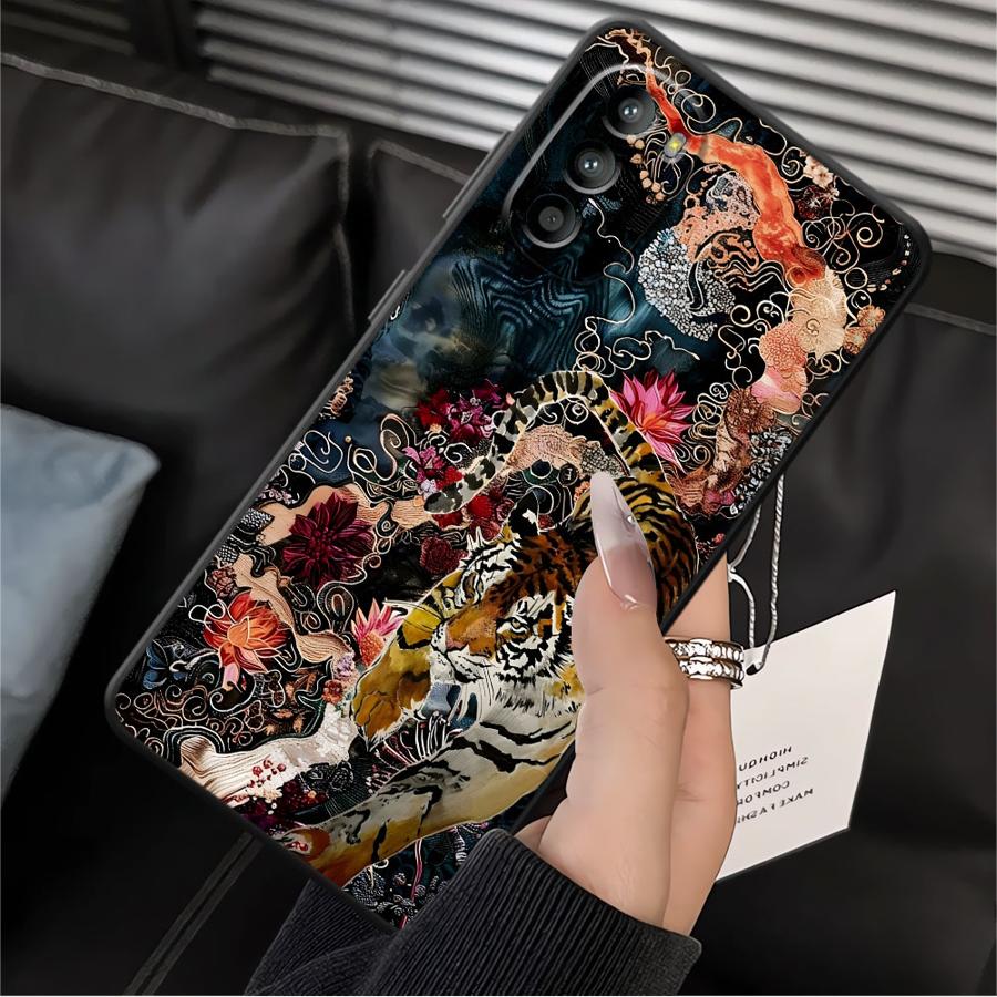 Splicing Tiger Dragon Case for Motorola Moto G52 G53 G30 G51 G73 G50 G71 G32 G22 Edge40 Edge 20 Pro 30 Lite G60s Phone Cover