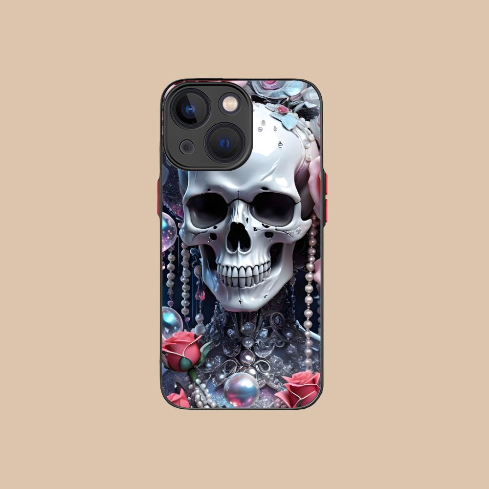 Silver Skull Silicone Mobile Phone Case for iPhone 17 16 15 14 13 12 11 X XR XS Air Pro Max Plus Mini Colorful Cover