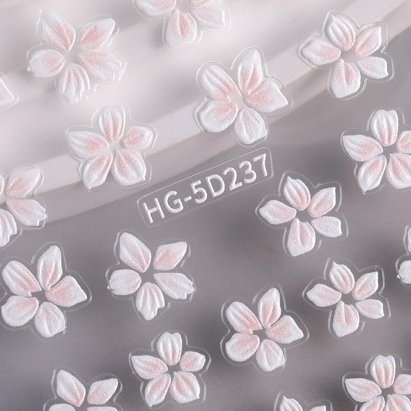 Autocolant pentru unghii cu flori, Decorare Artă Unghiilor, Autocolant 5D Adeziv, Artă Unghiilor, Charm pentru Unghii, Aplicații Accesorii