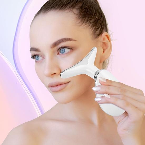 Facial Massager Red-Light-Therapy-for-Face and Neck, Face culpting Wand with 7 Color, Face Tool for Skin Care