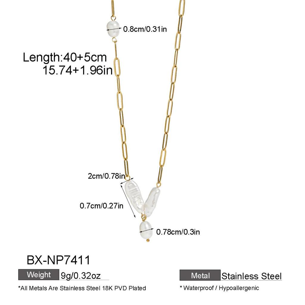Cross-Border Natural Baroque Pearl Pendant Necklace - Seaside Summer Y-Shaped Chain for Women