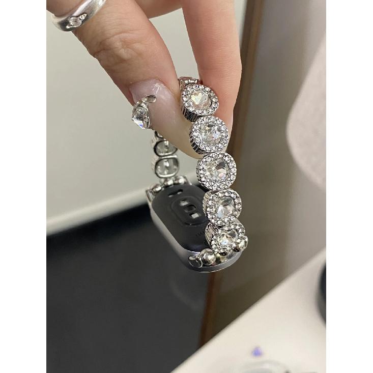 

Luxury Diamond Metal Strap for Mi Band 8 9 10 Color Crystal Elastic Band for Xiaomi 9Pro 8 Pro Redmi Watch 4 5 Jewelry Bracelet For HUAWEI 8 9 10 срібний