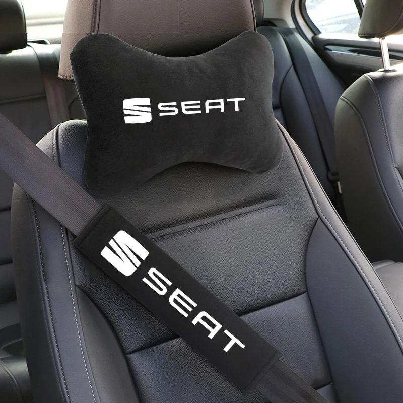 Ydsh2 Car Seat Belt Protection Shoulder Pads Headrest Neck Pillow For Seat Leon 5F Ibiza Tarraco Arona Ateca Alhambra Auto Accessories