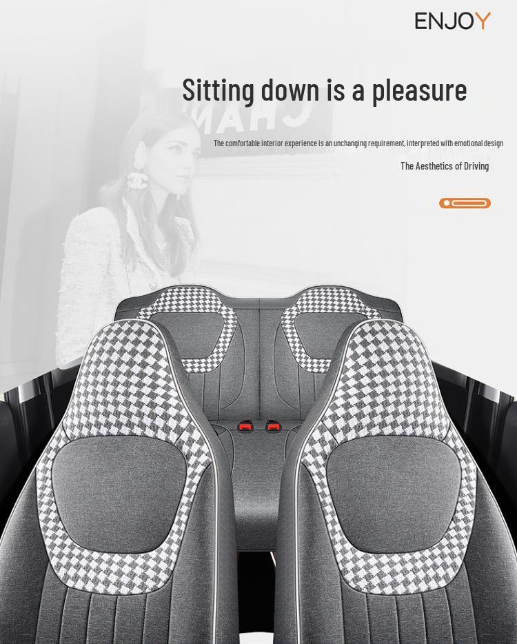 Wuling Hongguang Mini 3rd Gen Linen Car Seat Cushion - Universal Fit, All Seasons