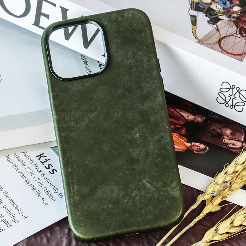 

PUEBLO Винтажный кожаный противоударный чехол MagSafe для iPhone 16 Pro Max iPhone 16 Pro Max