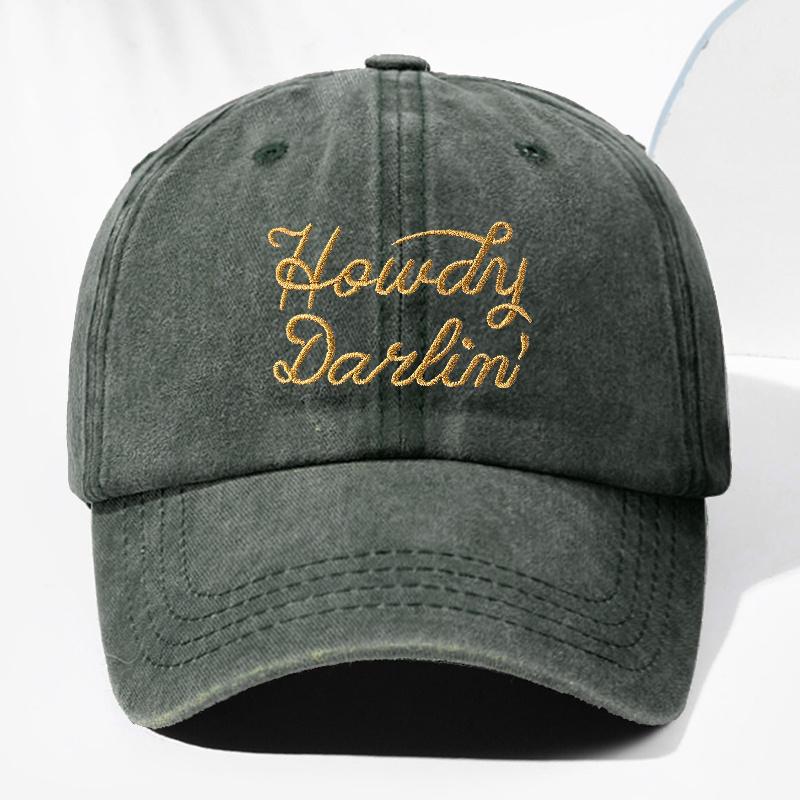 pc Unisex Howdy Embroidered Washed Vintage Baseball Cap Fashionable Outdoor Hat for Men and Women Adjustable Trucker Hat Suit