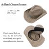 Straw Cowboy Hat with Turquoise Beaded Band Lightweight Breathable Western Sun Hat for Outdoor Beach Rodeo UPF Sun Protection