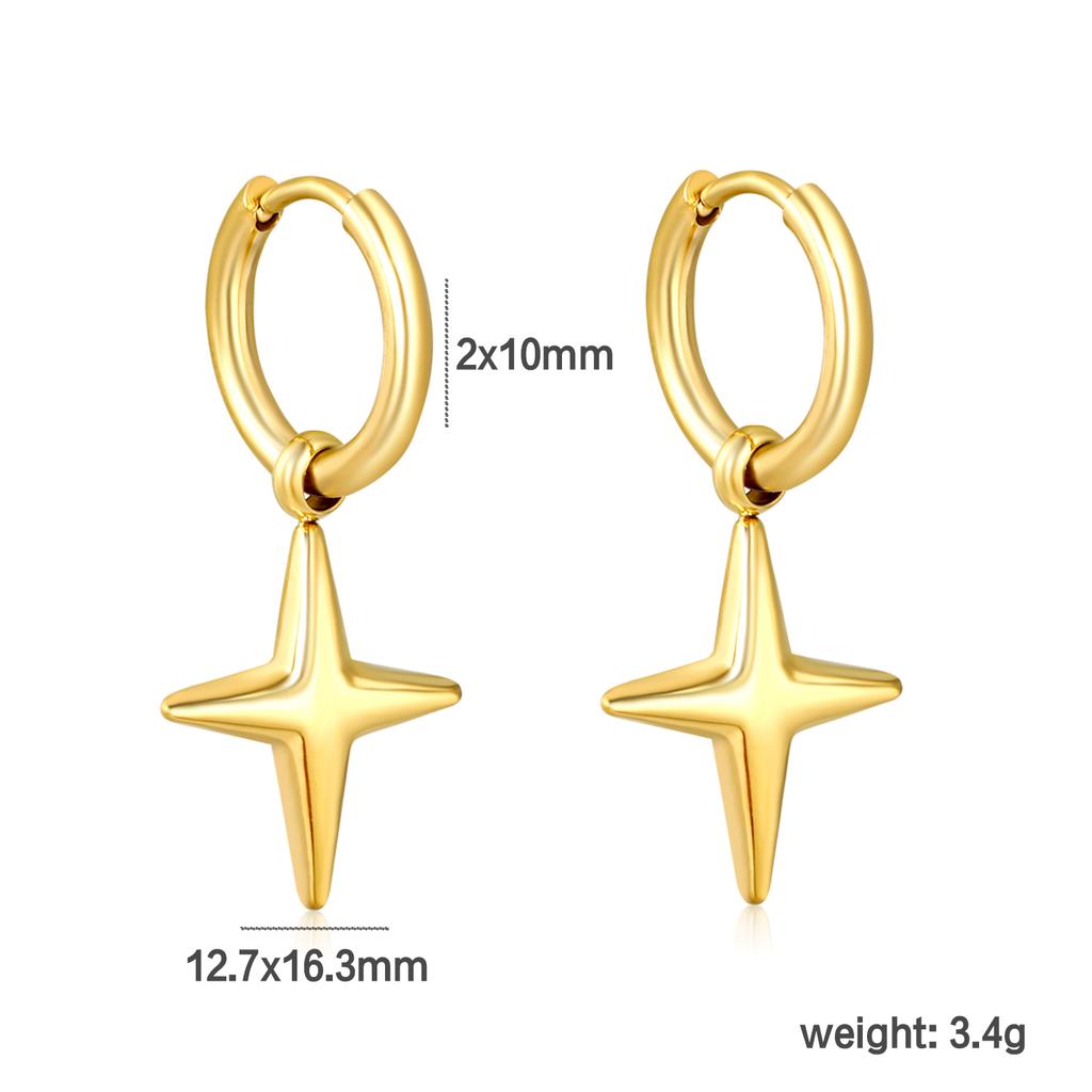 Minimalist Circle Cross Pendant Earrings for Men and Women Trendy Hip-Hop Jewelry Accessories Lightweight Luxury Waterproof Gift