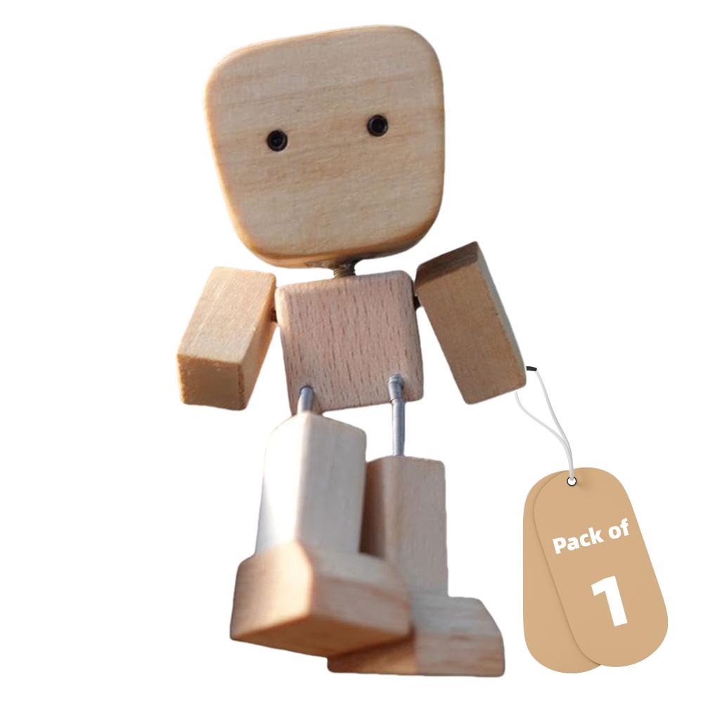 Magnetic Shaking Wooden Man For Car Decoration Cute Wood Man Ornaments Leg-swinging Robot Best Gifts 1/2Packs