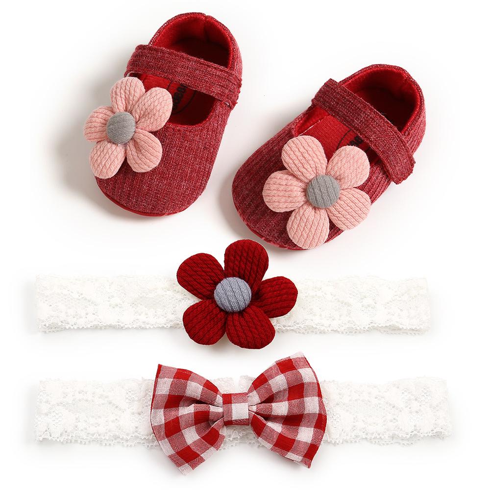 Soft Wool Princess Baby Girl Shoes with Small Flower, Ideal for 0-1 Year Olds
