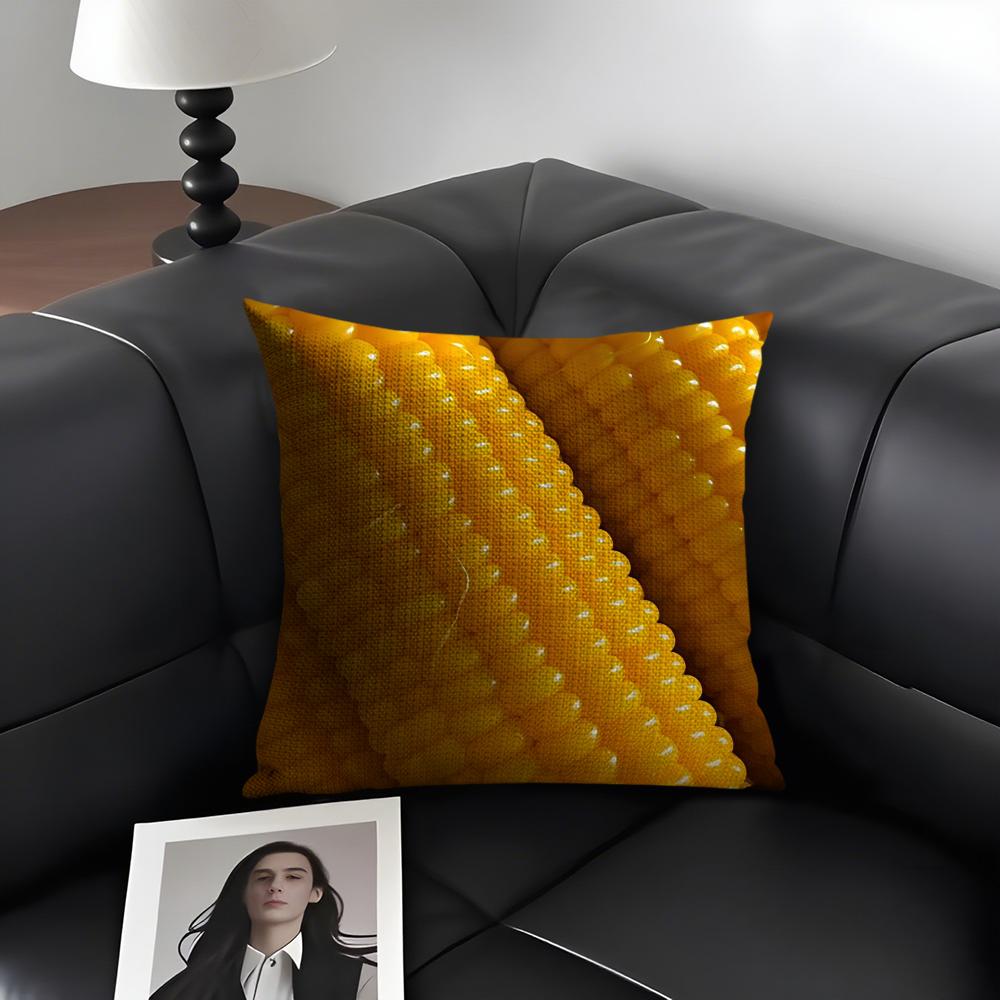 1PC Fresh Food Anime Health Cushion Cover Natural Linen Organic Fabric DoubleSided Printing Sofa Home Decor Gift Pillow Case