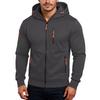 Giacca con cerniera da uomo, giacca cardigan casual retrò a maniche lunghe