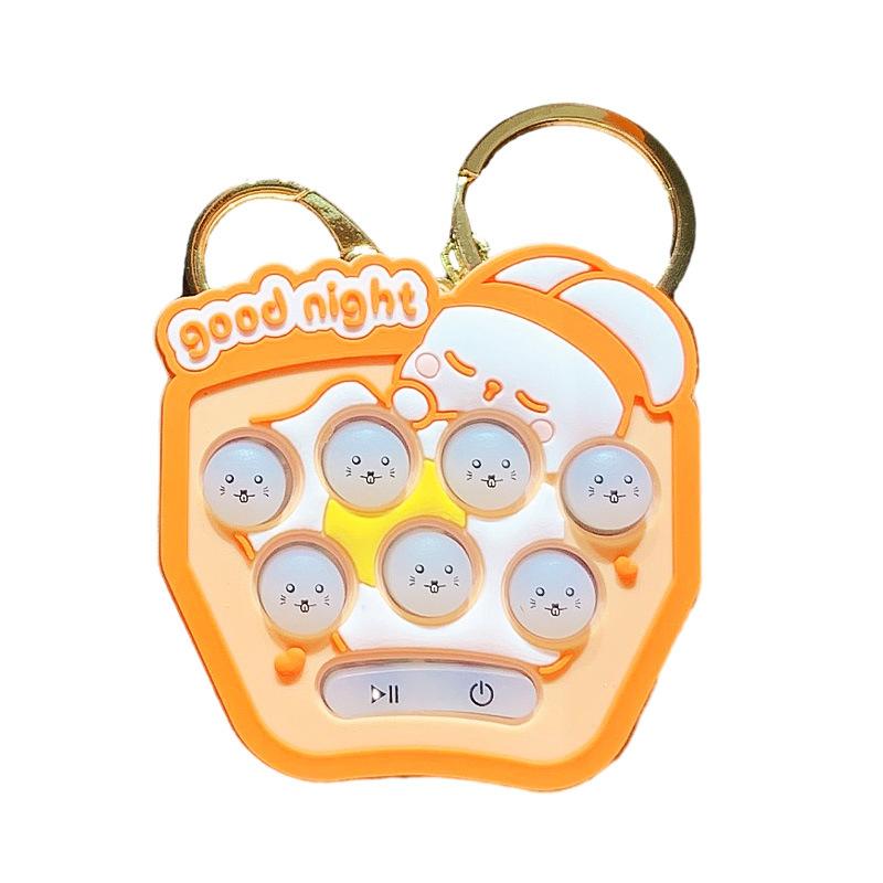 Creative Bunny Decompression Gopher Machine Keychain Pendant Cartoon Children'S Puzzle Game Machine Schoolbag Pendant