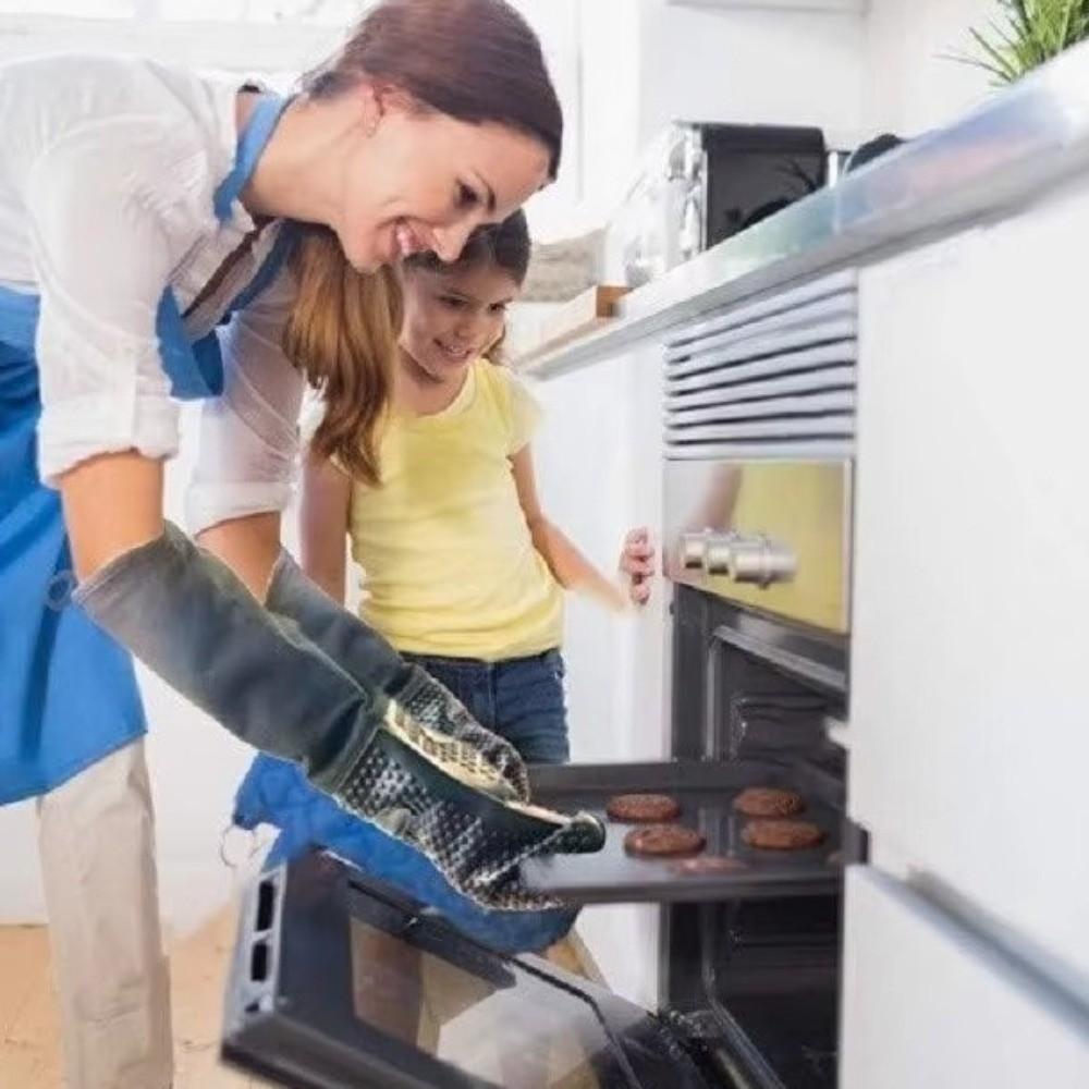 Extra Long Oven Mitts Heat Resistant Grill Gloves Professional Baking Gloves  Baking