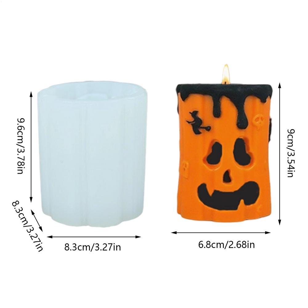 Candle Casting Halloween Mold Ghost Face Pumpkin Candle Mold Reusable Silicone Tool Crafting Decoration Moulds For Beginners