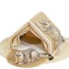Villa para Gatos para Todas as Estações: Tenda Fechada Durável e à Prova de Vento com Placa Arranhadora de Sisal.