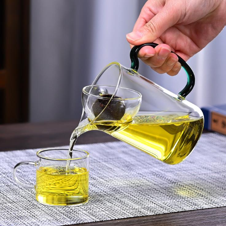 Small Green Orange Tea Sea Tea Separator Household With Handle Heat-Resistant High Borosilicate Glass Transparent Filterable Fair Cup