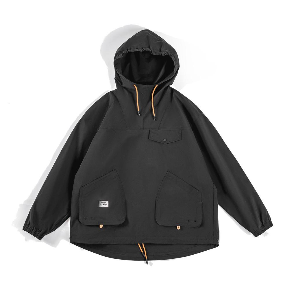 Maden Casual Outdoor Multi-pocket Hooded Men's Jackets Spring Fall Loose Windbreak Parka Ginger Climbing Outerwear Track Jacket
